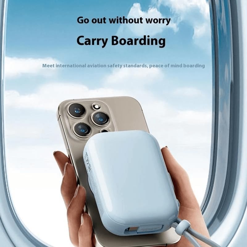 Picture of WIWU Wi-P041 Small Snail Magnetic Wireless Power Bank w. USB-C Cable - 15W/9600mAh