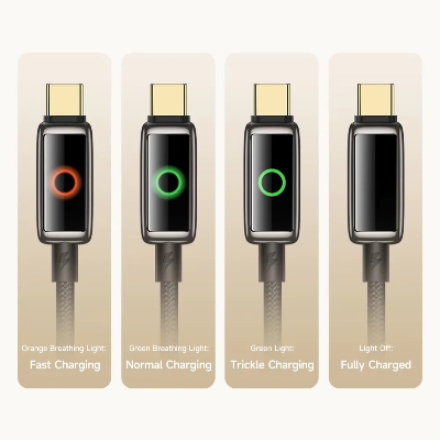Picture of Mcdodo CA-668 USB-C to USB-C 100W Auto Power Off Cable with Holo Breathing Light