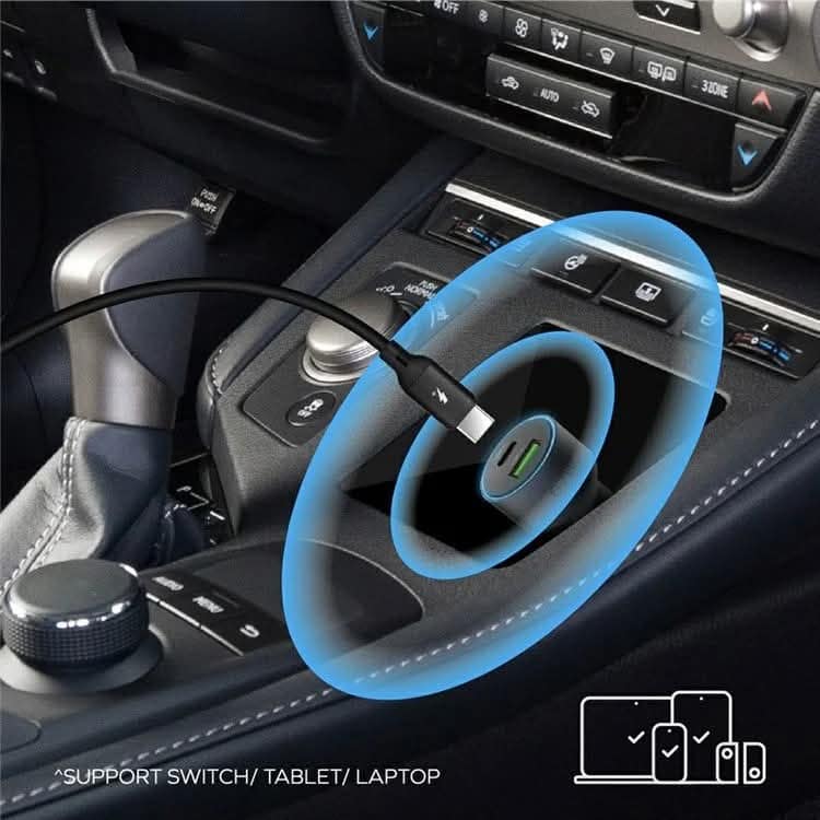 Picture of Momax MoVe 67W Dual Port Car Charger (UC16) | Type-C+USB-A output: 45W+22.5W (MAX).