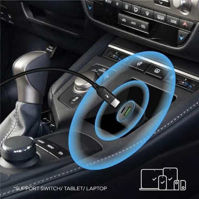 Picture of Momax MoVe 67W Dual Port Car Charger (UC16) | Type-C+USB-A output: 45W+22.5W (MAX).