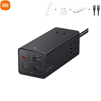 Picture of Xiaomi 67W Desktop Fast Charging Socket Pro USB-A USB-C AC 2500W MAX Power Strip Docking Station HDMI 6A Data Line with HDMI