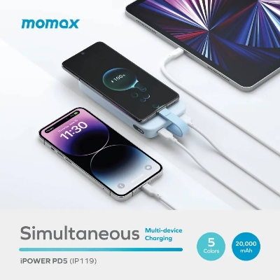 Picture of MOMAX IP119 iPower PD 5 20000mAh Fast Charge Type-C Powerbank