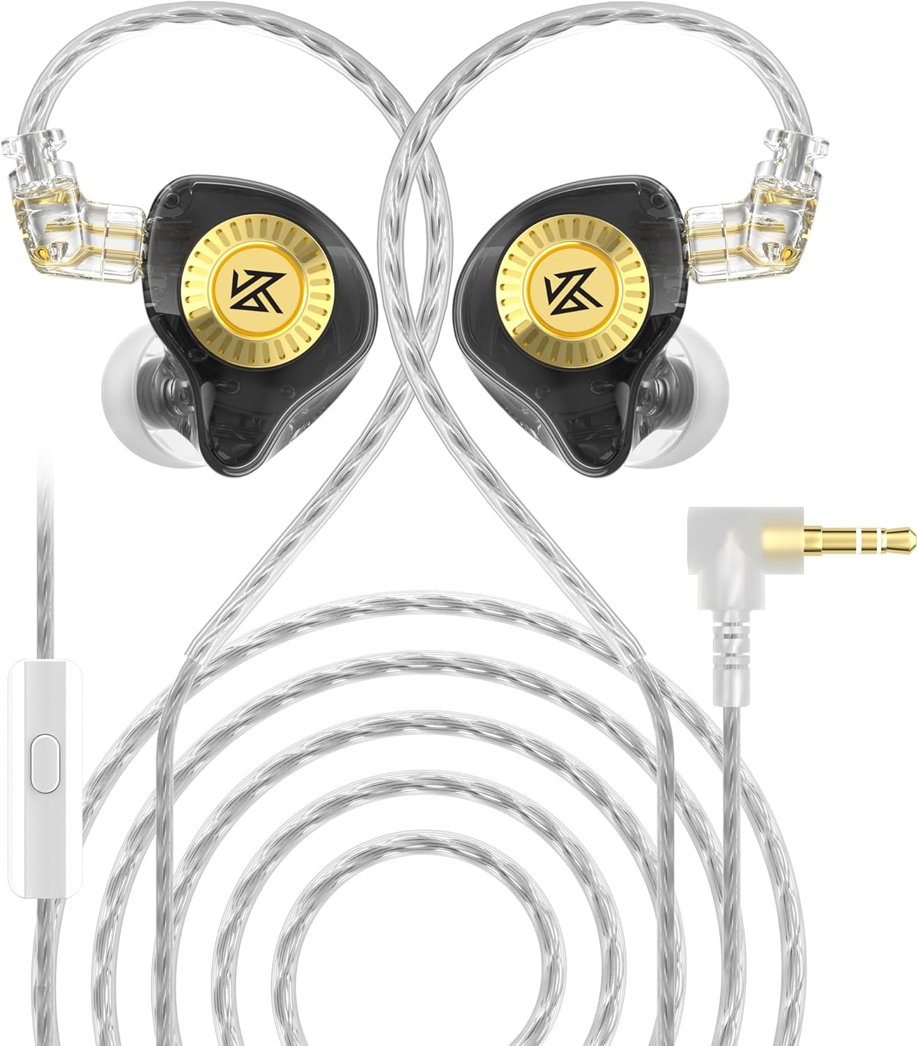 Picture of KZ EDX Ultra Wired Earbuds HiFi 10mm Dynamic Driver in-Ear Earphone IEM Headphones Bass Boost Noise Isolating Headphone Stereo Sound Tangle-Free Cord for Singer Musician DJ Stage(Black, with Mic)