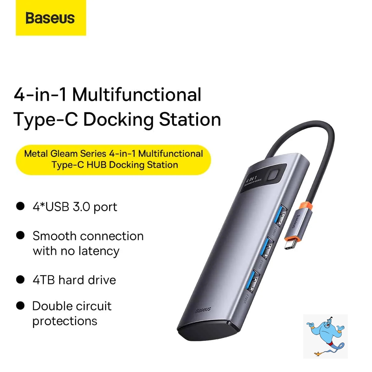 Picture of Baseus Metal Gleam Series 4 in 1 Type-C Multifunctional Hub