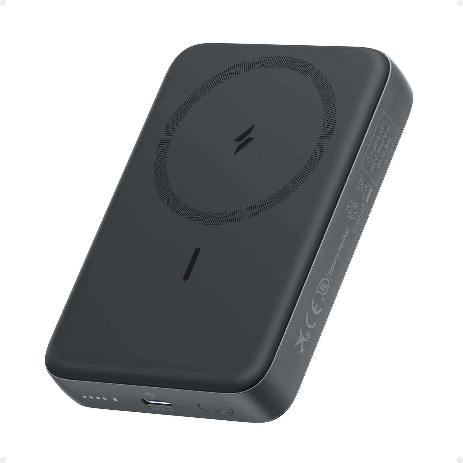 Picture of Anker Zolo Magnetic Power Bank, Compact 10,000mAh Wireless Portable Charger with 30W Max Fast Charging, Skin-Friendly and Durable Battery Pack, for iPhone 16/15/14 Series,