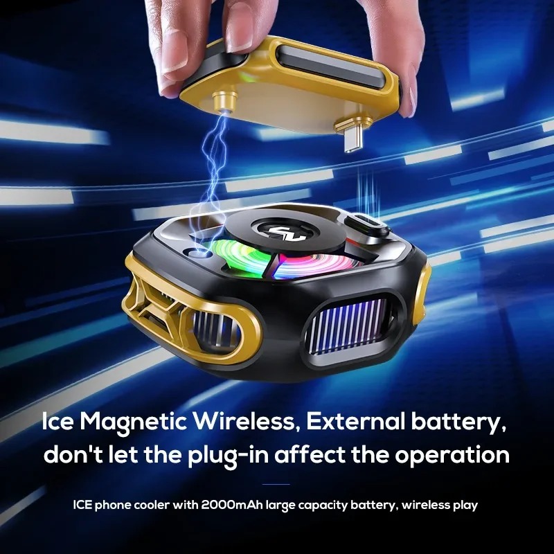 Picture of MEMO CX12 Mobile Phone Cool Heat Sink AI Semiconductor with Battery Digital Display Cooling Radiator for IOS Android PUBG Cooler