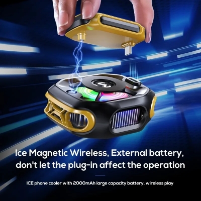 Picture of MEMO CX12 Mobile Phone Cool Heat Sink AI Semiconductor with Battery Digital Display Cooling Radiator for IOS Android PUBG Cooler