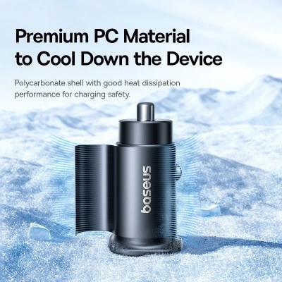 Picture of Baseus 30W Car Charger Dual Port USB Type-C Fast Charging PD QC FCP AFC For Tablet iPhone 16 15 Samsung S24 S25 Xiaomi Huawei