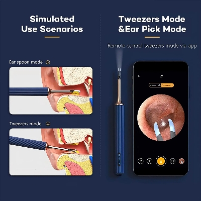 Picture of Bebird Note 3 Pro Max Tips Ear Stickers Ear Wax Removal Visual Ear Cleaner Spoon And Tweezers 2 in 1 Otoscope With 1000W Camera