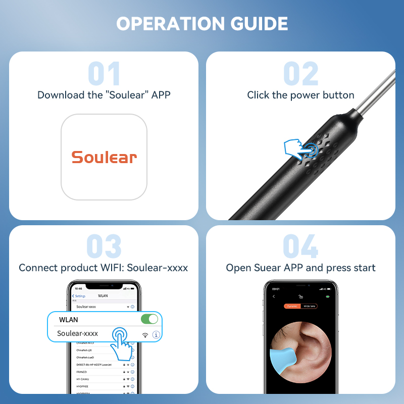 Picture of N3 PRO Wifi Ear Scoop Endoscope Cleaner Wireless Visual Electric Ear Wax Removal Tool Kit with HD Camera