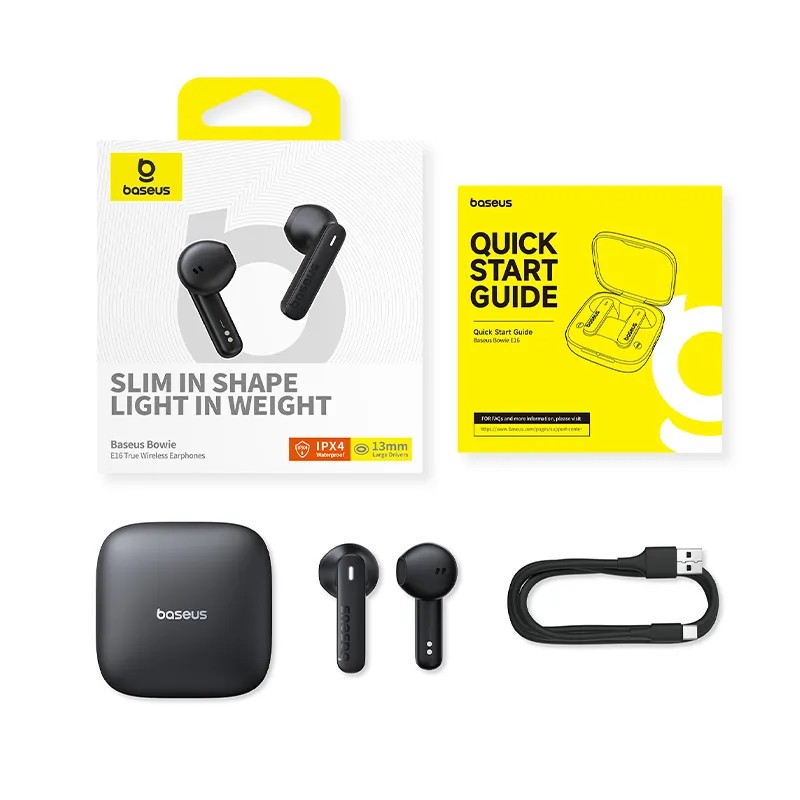 Picture of Baseus TWS E16 30Hr Playtime Earphone IPX4 Waterproof A00061900113-01 Black