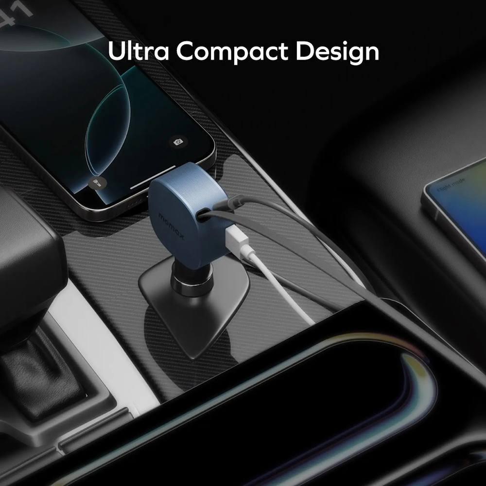 Picture of Momax 1-Move⁺ 2-Port 60W Car Charger With Built-In Retractable Cable