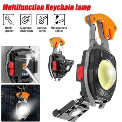 Picture of Keychain W5147 Work Light Multifunctional Cigarette Lighte r Rechargeable Portable led Strong Mini Flashlig