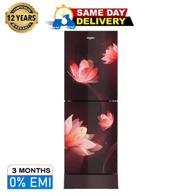 Buy Whirlpool 236 Liter Fresh Magic Pro Glass Door Florina Red at Best Price In Bangladesh	