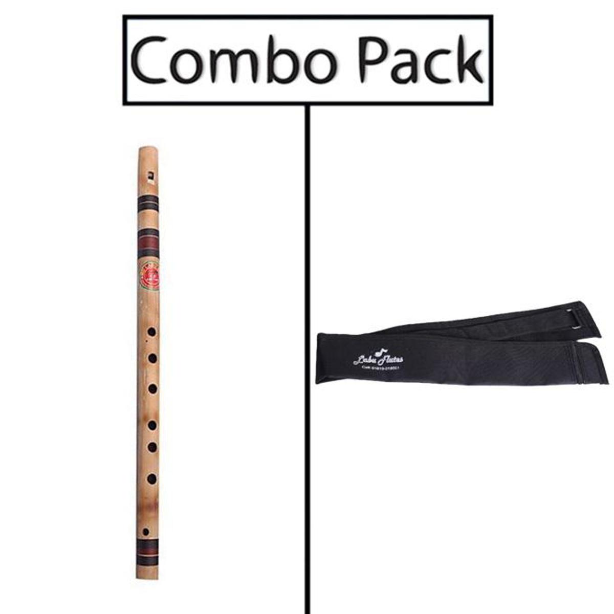 Picture of Combo of Scal C-8 Bamboo Flute and Flute Bag - Wooden