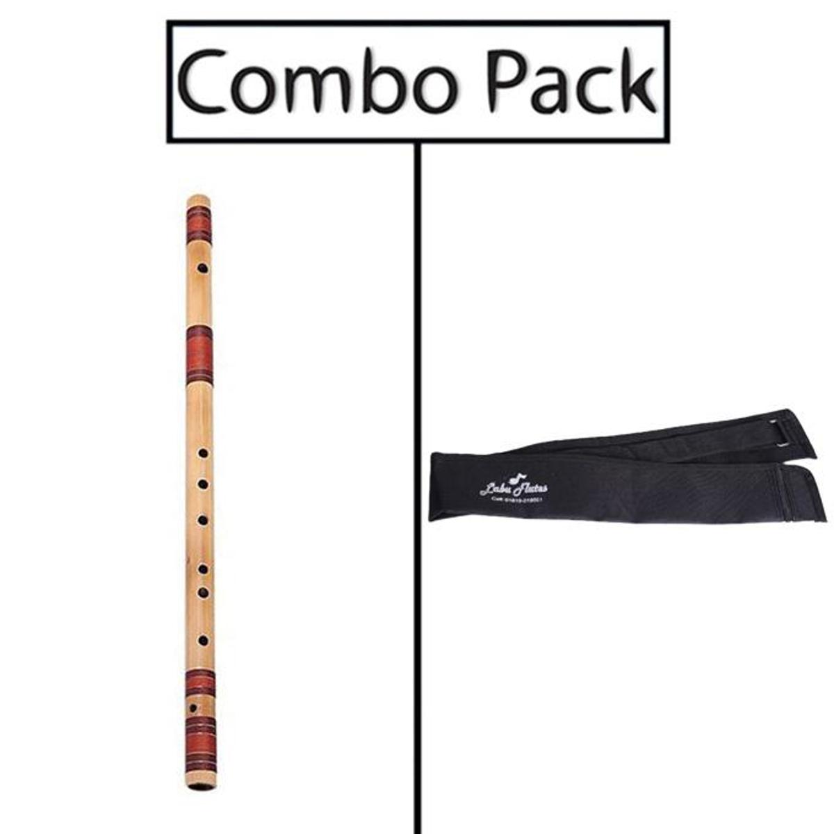 Picture of Combo of Bamboo Flute and Flute Bag - Natural Bamboo