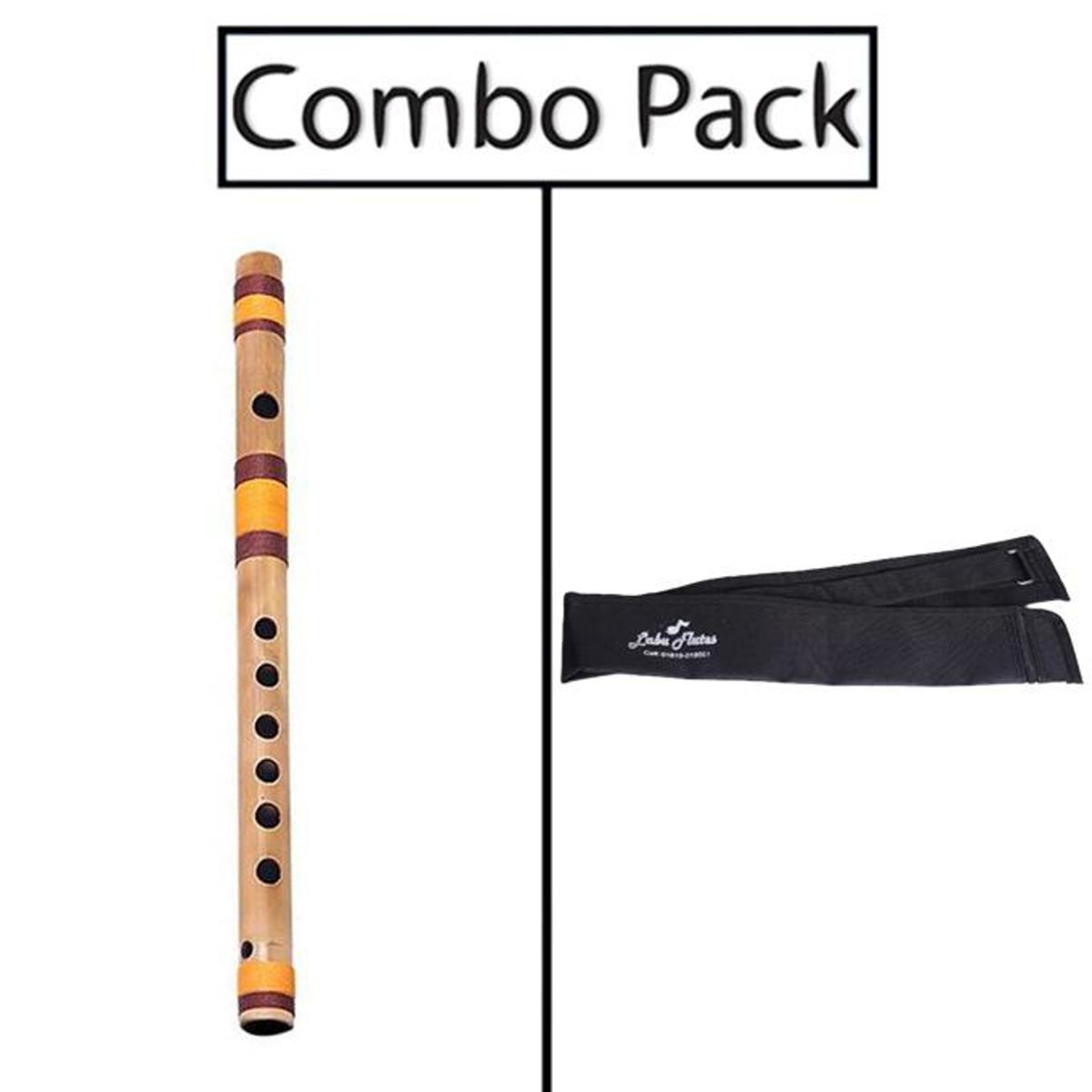 Picture of Combo of Bamboo Flute and Flute Bag - Natural Bamboo