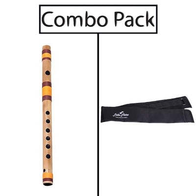 Picture of Combo of Bamboo Flute and Flute Bag - Natural Bamboo