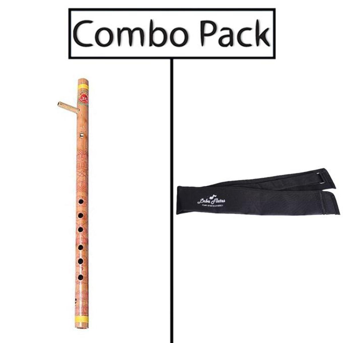 Picture of Combo of Whistle Flute Scale and Flute Bag - Wooden