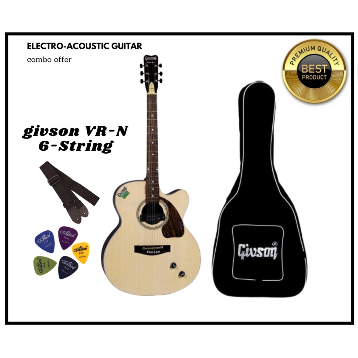 Picture of Givson Venus Rose VR-N 6-String Cutaway Electro-Acoustic Guitar - giter
