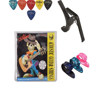 Picture of Alice Bronze Acoustic Guitar Strings,Capo,Plectrums Pick,Thumb Picks (BEST COMBO)