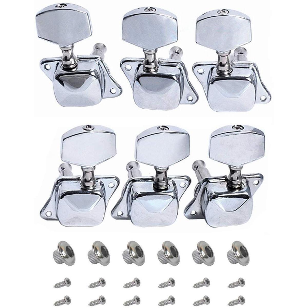 Picture of Tuning Peg Silver for Acoustic Guitar Parts Tuners Keys 3R+3L(6 PCS)