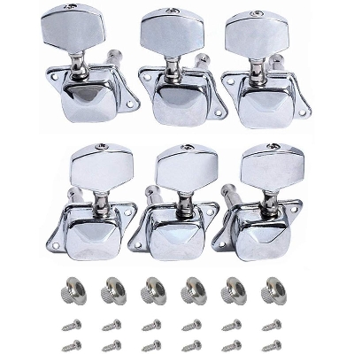 Picture of Tuning Peg Silver for Acoustic Guitar Parts Tuners Keys 3R+3L(6 PCS)