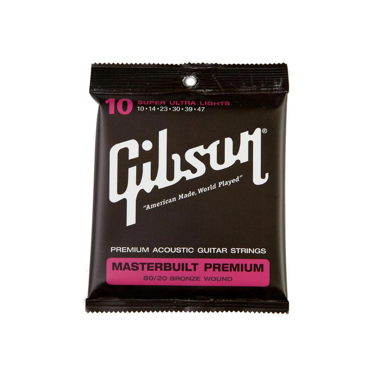 Picture of Gibson Accessories SAG-BRS10 Masterbuilt Premium - 80/20 Bronze Super Ultra Light Acoustic Guitar Strings