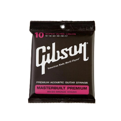 Picture of Gibson Accessories SAG-BRS10 Masterbuilt Premium - 80/20 Bronze Super Ultra Light Acoustic Guitar Strings