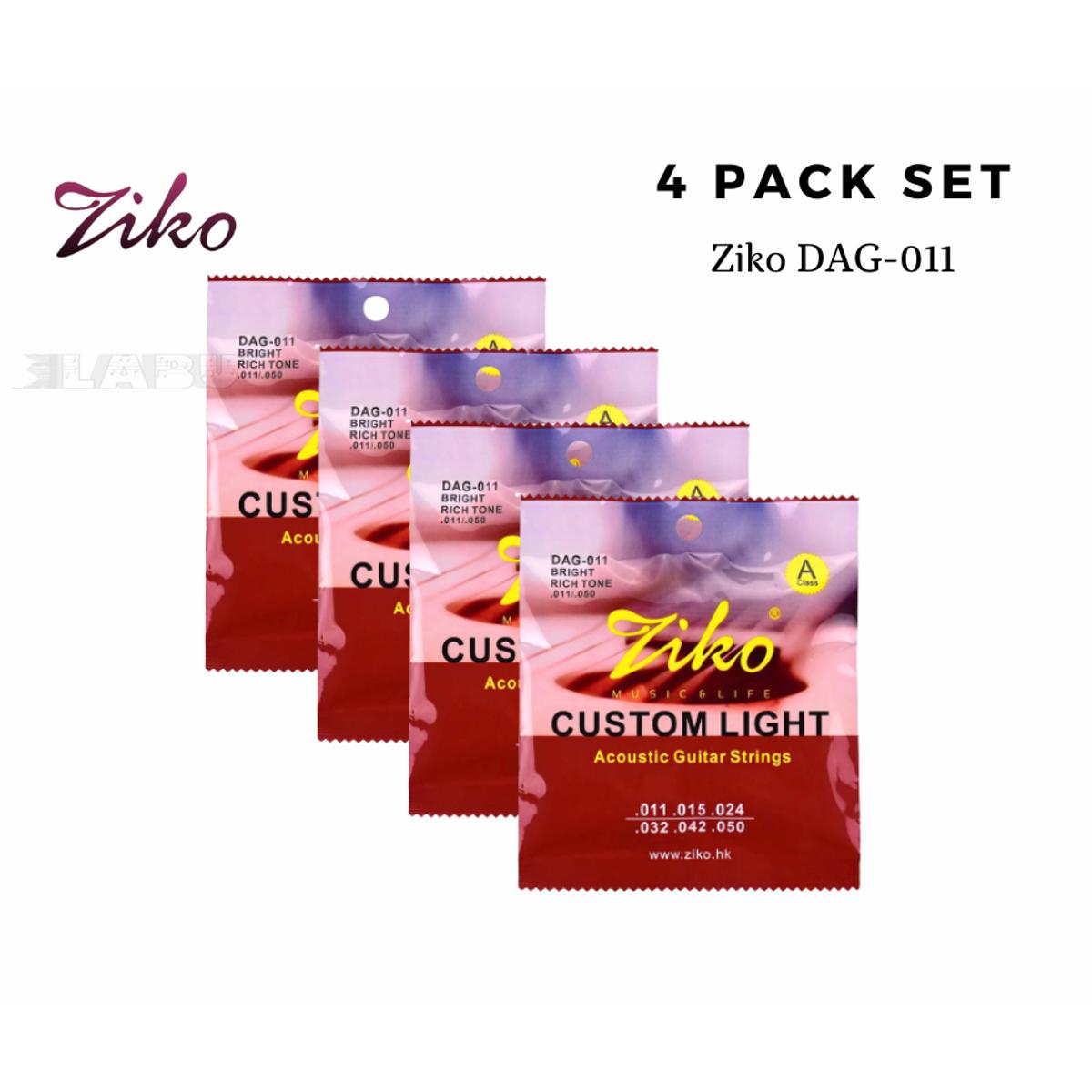 Picture of DAG-011 Acoustic Guitar Strings -Silver 4 Pack / Set