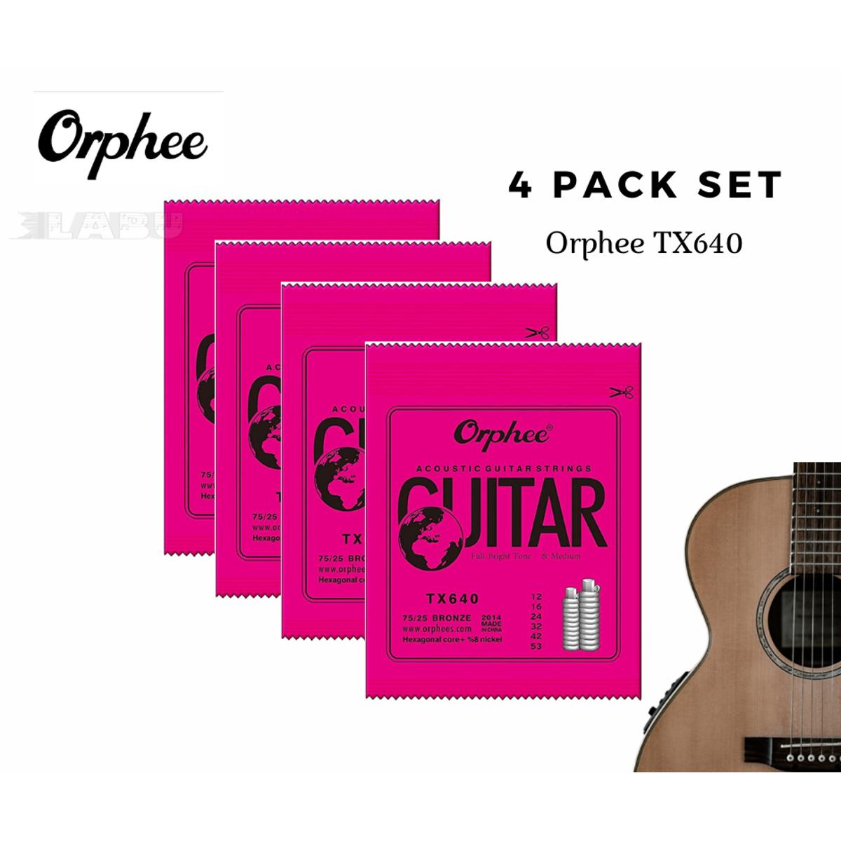 Picture of Orphee TX640 Acoustic Guitar Strings 4 Pack/ Set