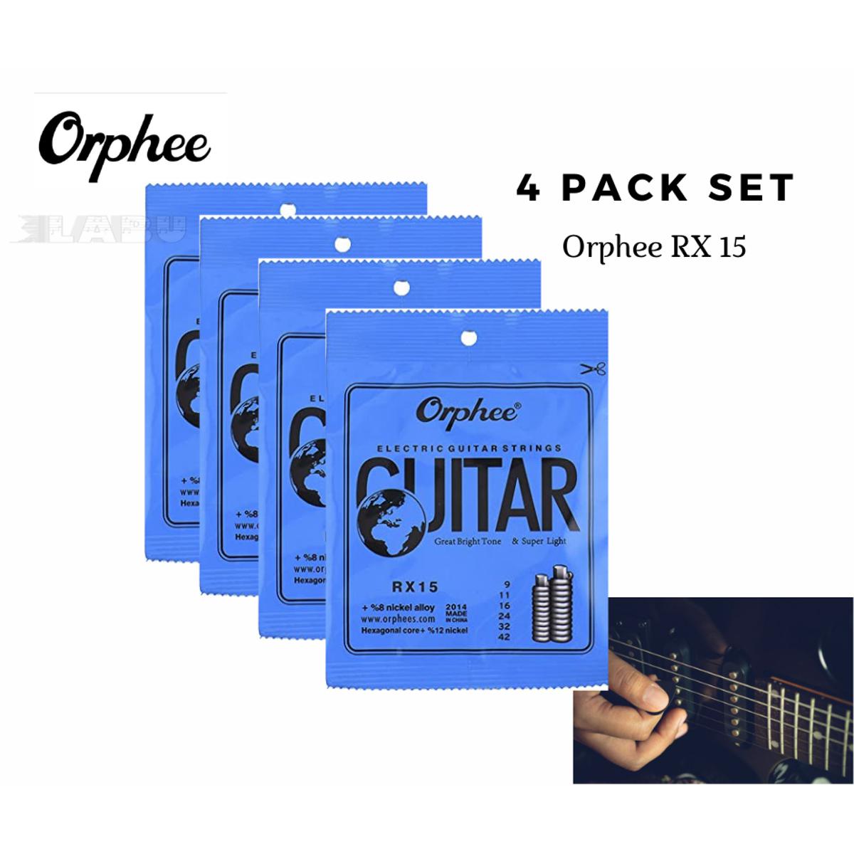Picture of Orphee-RX 15 Guitar Strings for Electric Guitars 4 Pack Set