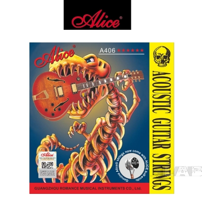 Picture of Alice A406 Acoustic Guitar String Set, Stainless Steel Plain String, Copper Alloy Winding, (80/20 Bronze Color) Anti-Rust Coating