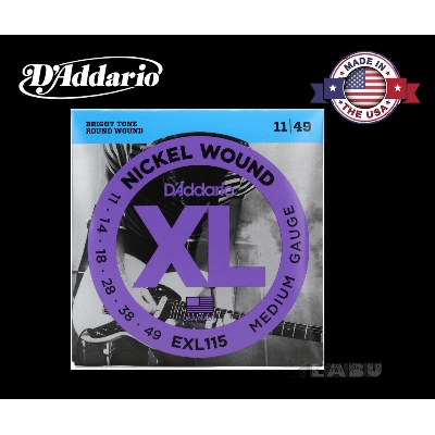 Picture of D'Addario EXL115 Nickel Wound Electric Guitar Strings, Medium/Blues-Jazz Rock, 11-49