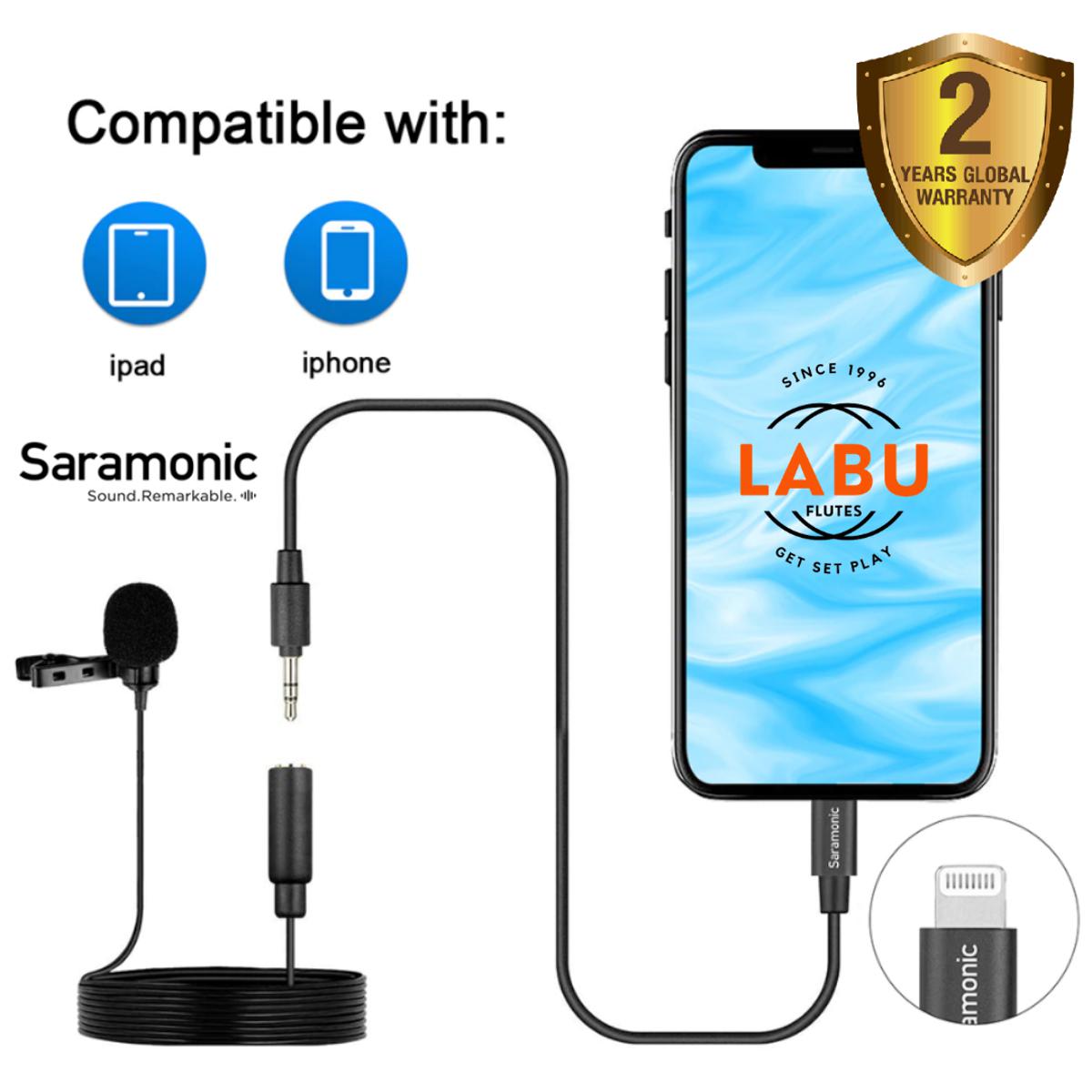 Picture of Saramonic LavMicro U1A Clip-on Lavalier Microphone with Lightning Connector - 6.6 foot Cable