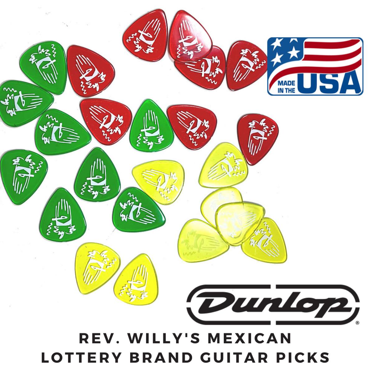 Picture of REV. WILLY'S MEXICAN LOTTERY BRAND GUITAR PICKS MULTICOLOR MADE IN USA