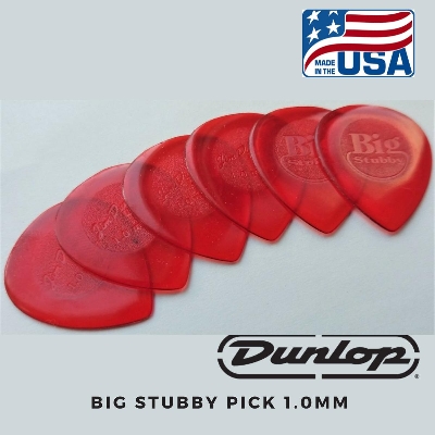 Picture of Dunlop 475P1.0 Big Stubby, Red, 1.0mm Guitar Pick Made in USA