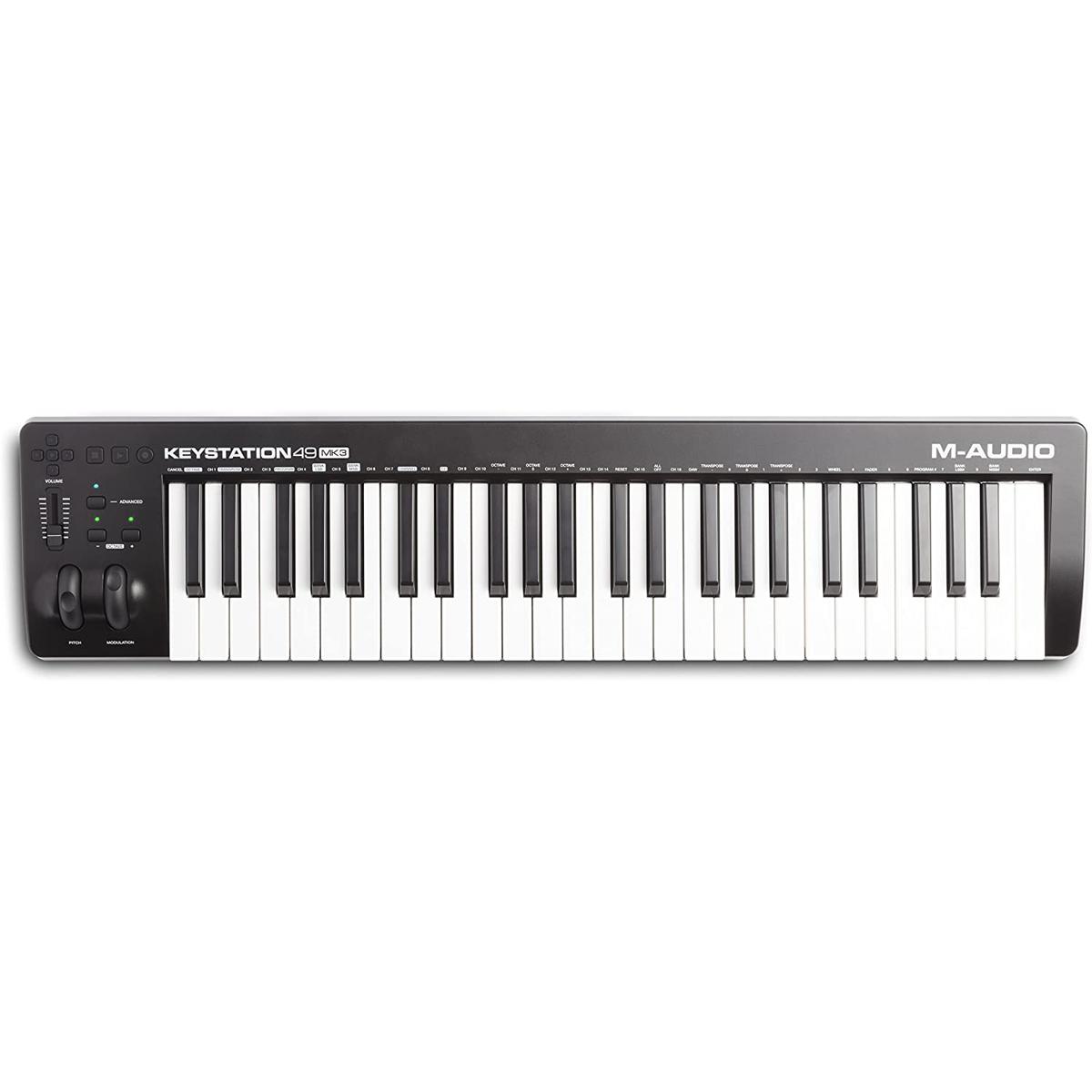 Picture of M-Audio Keystation 49 MK3 - Semi Weighted 49 Key USB MIDI Keyboard Controller with Assignable Controls, Pitch and Mod Wheels