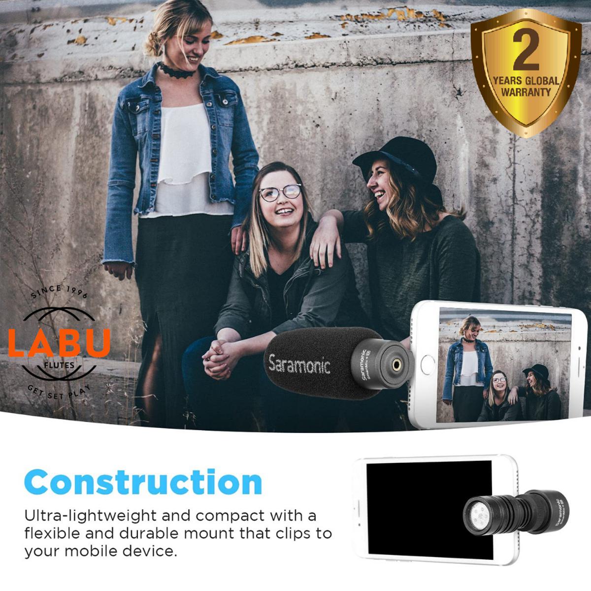 Picture of Saramonic SmartMic+ Compact Directional Microphone with 3.5mm TRRS Plug for Smartphones and Tablets