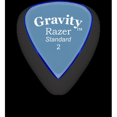 Picture of Gravity Picks Razer GRAM2P - Mini Size, 2mm, Polished Handcrafted Acrylic Mini Guitar/Bass Pick with an 80-degree Bevel