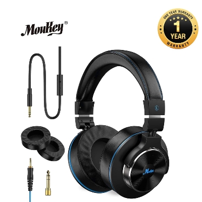 Picture of Moukey DJ Headphones-Studio Monitor & Mixing Dj Stereo Headsets -Wired Over Ear Headphones with 1/4 to 3.5mm for Home Amplifiers, DJ Equipment and Electronic Instruments