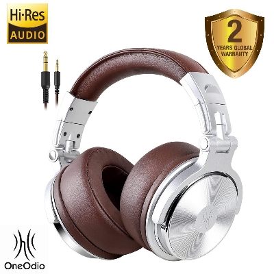 Picture of OneOdio Over Ear DJ Headphone Wired Stereo Sound Hi-res Studio Headset for Music Production with 50 mm Driver , Protein Earmuffs and Shareport for Recording Monitoring Podcast PC TV with Mic (Pro-30)