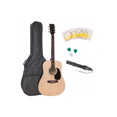 Picture of Encore Acoustic Guitar ~ Natural,black and sunbrass