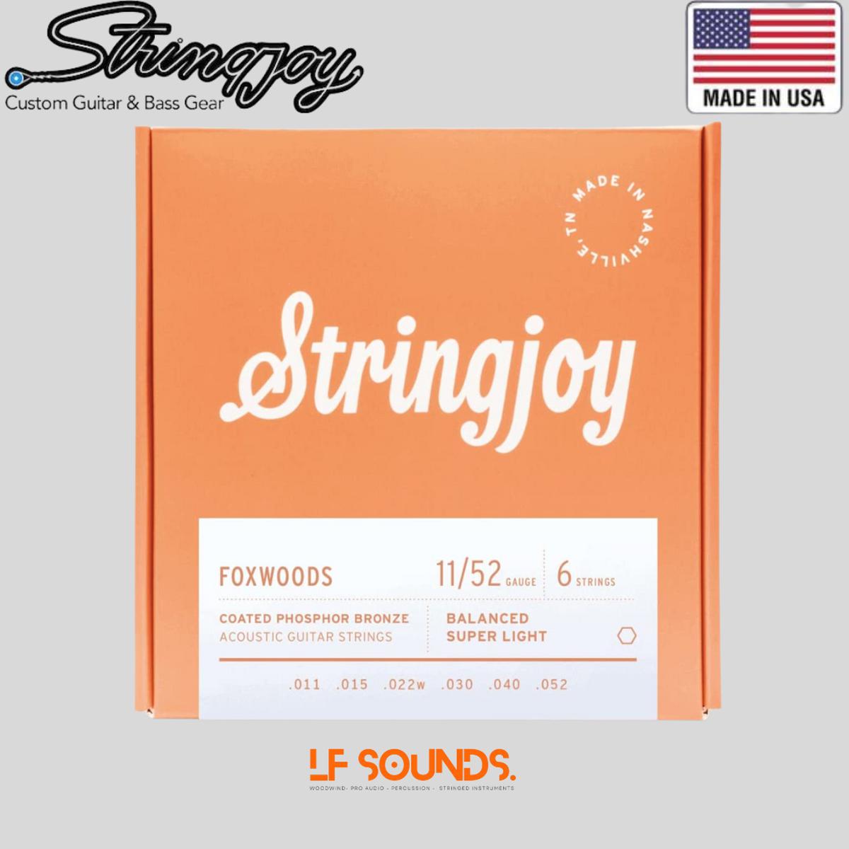 Picture of Stringjoy Foxwoods Coated Phosphor Bronze Acoustic Guitar Strings FW1152 , (Super Light Gauge - 11-52)