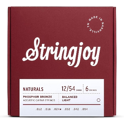 Picture of Stringjoy Natural Bronze Acoustic Guitar Strings 12/54, (Light Gauge - 12-54)