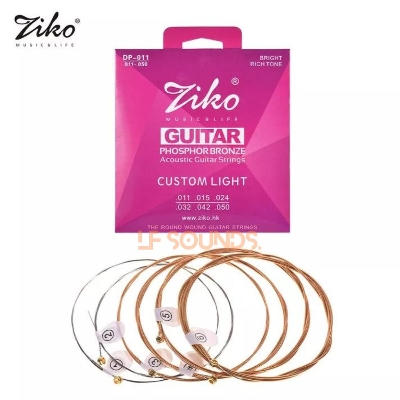 Picture of ZIKO DP-011 Custom Light Acoustic Guitar Strings Hexagon Alloy Wire Phosphor Bronze Wound Corrosion Resistant 6 Strings Set