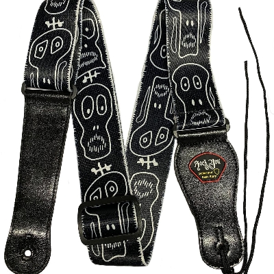 Picture of BUY 1 GET 1 FREE - RockYou 2 Adjustable Guitar Strap, BLACK SKULL
