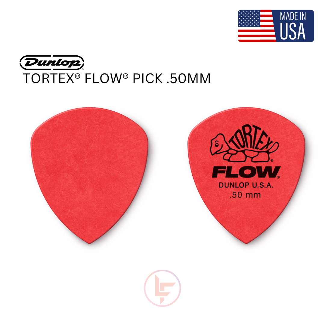 Picture of Dunlop Tortex Flow Guitar Picks - .50 mm Red Guitar Picks made in USA