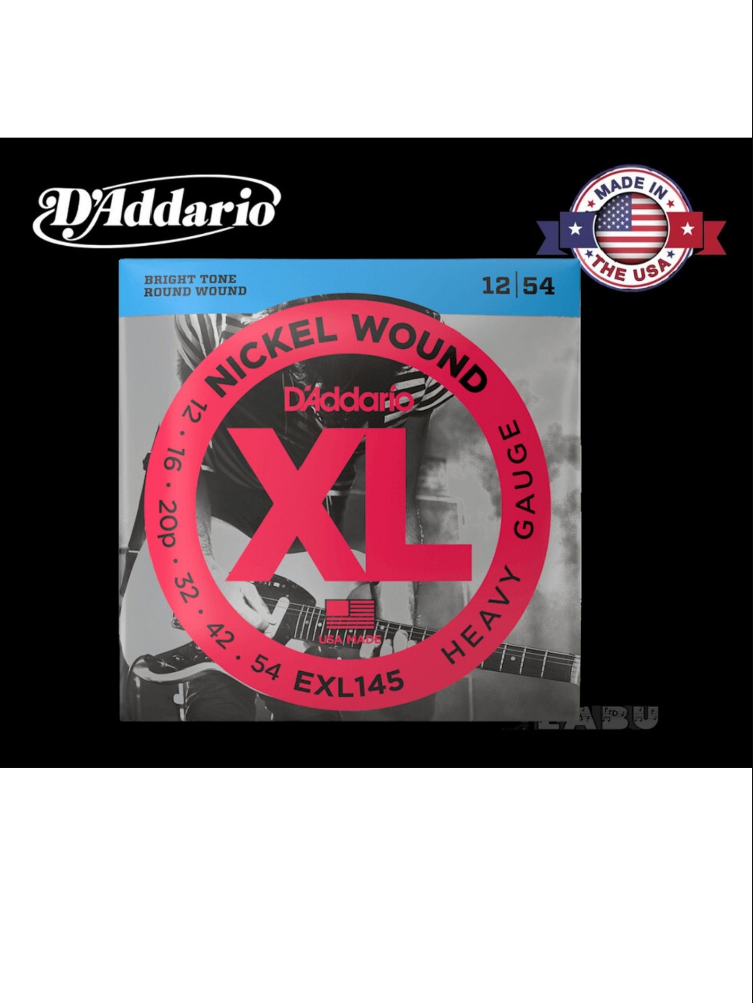 Picture of D'Addario Guitar Strings - XL Nickel Electric Guitar Strings - EXL145 - Perfect Intonation, Consistent Feel, Reliable Durability - For 6 String Guitars - 12-54 Heavy Plain Third