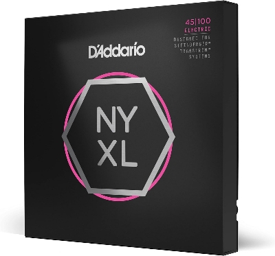 Picture of D'Addario Bass Guitar Strings - NYXL Bass Strings - NYXLS45100 - Unrivaled Strength, Tuning Stability, Enhanced Response - For 4 String Bass Guitars - 45-100 Regular Light Double Ball End, Long Scale